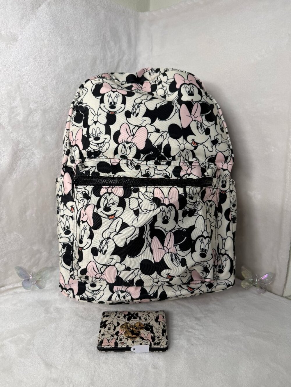 Disney Minnie Mouse Bioworld Backpack & Mini Wallet Set – New